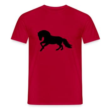Cadeau de poney cheval norvégien vectoriel - T-shirt homme - rouge - Devant - AI Model Male 178 dark (178cm)