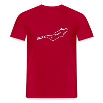 Plongeurs blanc - T-shirt homme - rouge - Devant - AI Model Male 178 dark (178cm)