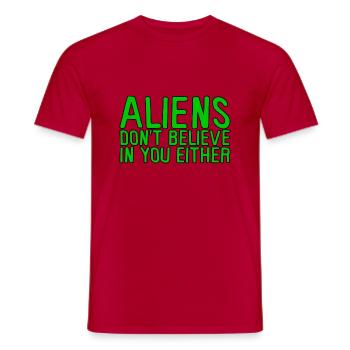 Les extraterrestres ne croient pas en vous non plus 2 - T-shirt homme - rouge - Devant - AI Model Male 178 dark (178cm)