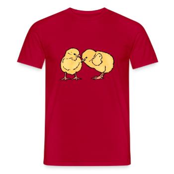 Zwei süsse Küken - Männer T-Shirt - Rot - Vorne - AI Model Male 178 dark (178cm)