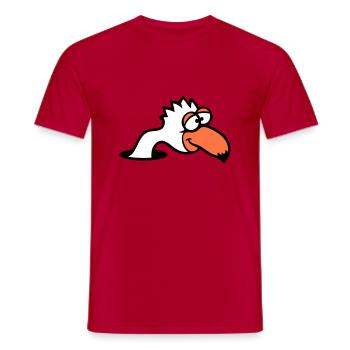 Oiseau Trou Inférieur Drôle Dingo Idiot Confus Amusant - T-shirt homme - rouge - Devant - AI Model Male 178 dark (178cm)