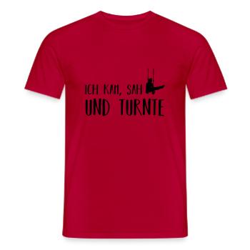 ich kam, sah und turnte - Männer T-Shirt - Rot - Vorne - AI Model Male 178 dark (178cm)
