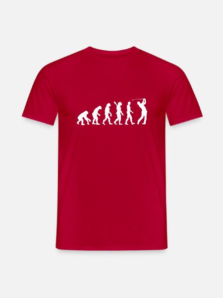 Golf Evolution Golfball Golfschläger Golfer Sport - Männer T-Shirt - Rot