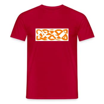 1200px Celtic knot basic linear badorange - Men's T-Shirt - red - Front - AI Model Male 178 dark (178cm)