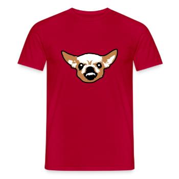 Chihuahua Kleiner Hund Böse Knirschen Nervig Wut - Männer T-Shirt - Rot - Vorne - AI Model Male 178 dark (178cm)