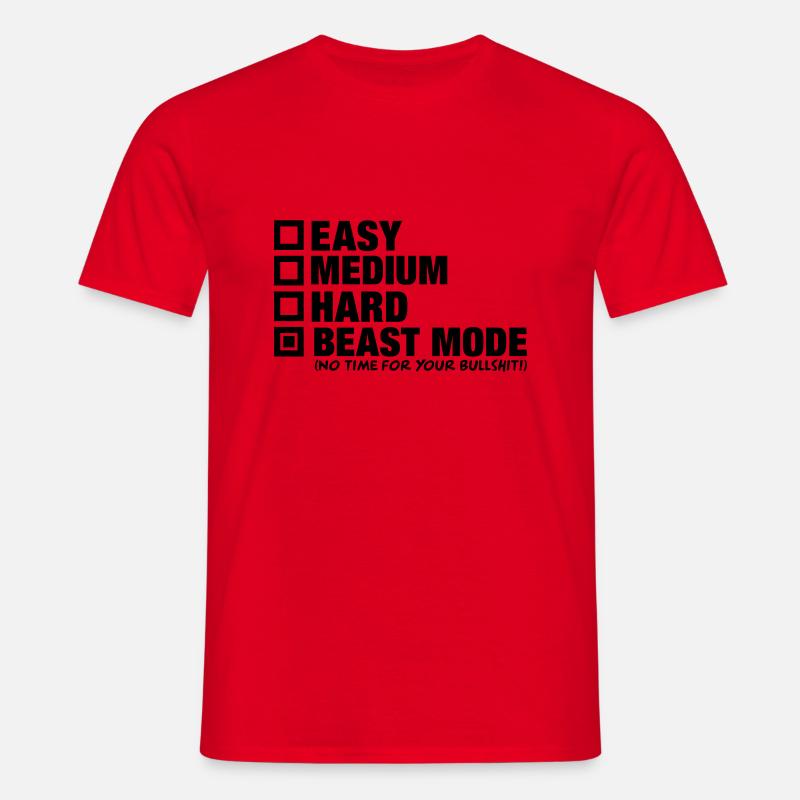 easy_medium_hard_beast_mode_f1 - Männer T-Shirt - Rot