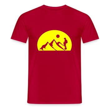 climbing - Men's T-Shirt - red - Front - AI Model Male 178 dark (178cm)