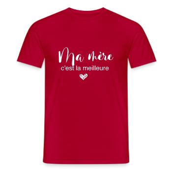 Ma mère c est la meilleure - T-shirt homme - rouge - Devant - AI Model Male 178 dark (178cm)