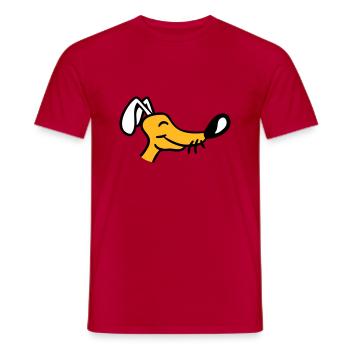 Visage de chien Petit Tête d’animal de compagnie Mignon - T-shirt homme - rouge - Devant - AI Model Male 178 dark (178cm)