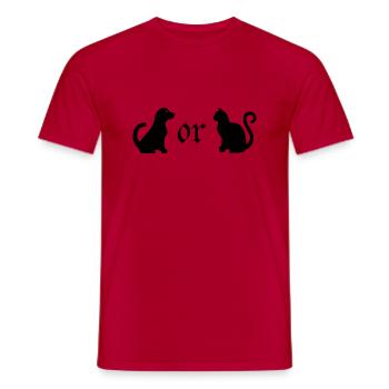 Cat, cat, animal, pet, pet - Men's T-Shirt - red - Front - AI Model Male 178 dark (178cm)