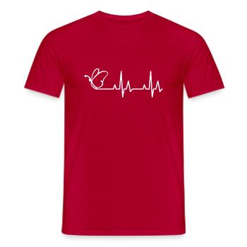 Butterfly Observer Heartbeat Butterfly - Men's T-Shirt - red - Front - AI Model Male 178 dark (178cm)