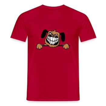 chien monstre méchant dangereux dents sourire sourire - T-shirt homme - rouge - Devant - AI Model Male 178 dark (178cm)