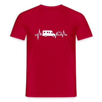 Campeur de battement de coeur EKG Camper Camping Drôle - T-shirt homme - rouge - Devant - AI Model Male 178 dark (178cm)