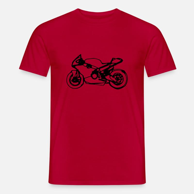 Motorcyclist vector with motorcycle gift idea - Men’s T-shirt - red