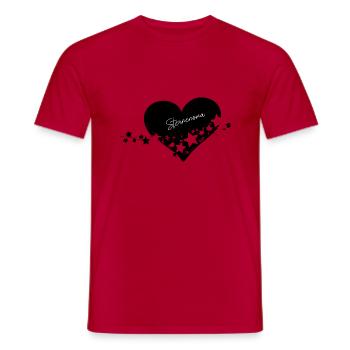 Sternenoma Herz mit Sternen - Männer T-Shirt - Rot - Vorne - AI Model Male 178 dark (178cm)
