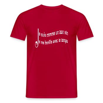 Je suis comme un bon vin je me bonifie - T-shirt homme - rouge - Devant - AI Model Male 178 dark (178cm)