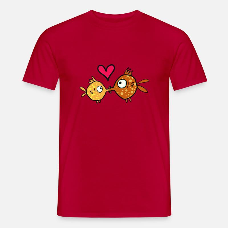 Bacio di pesce, bacio di pesce - T-shirt uomo - rosso