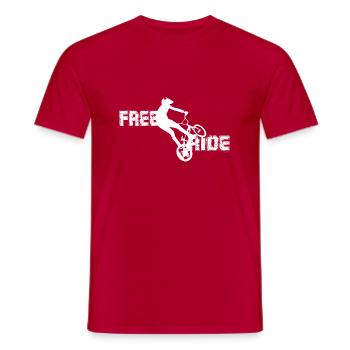 free ride mirko white - Men's T-Shirt - red - Front - AI Model Male 178 dark (178cm)