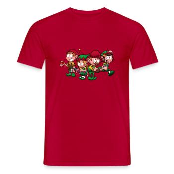 Christmas Worker Elves - Men's T-Shirt - red - Front - AI Model Male 178 dark (178cm)