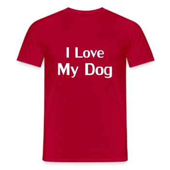 Dog Hund - Männer T-Shirt - Rot - Vorne - AI Model Male 178 dark (178cm)