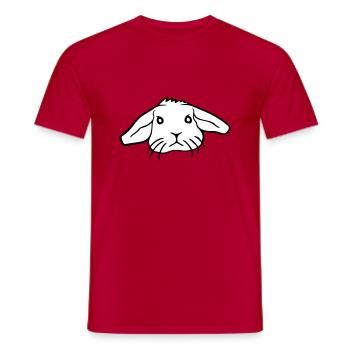 Hase Kaninchen Häschen Nagetier Kleintier niedlich - Männer T-Shirt - Rot - Vorne - AI Model Male 178 dark (178cm)