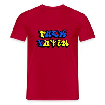 Fuck Putin - Männer T-Shirt - Rot - Vorne - AI Model Male 178 dark (178cm)