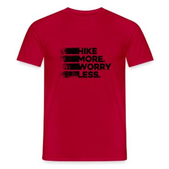 Randonnée Plus Souciez-vous moins. Conception de randonnée pédestre - T-shirt homme - rouge - Devant - AI Model Male 178 dark (178cm)