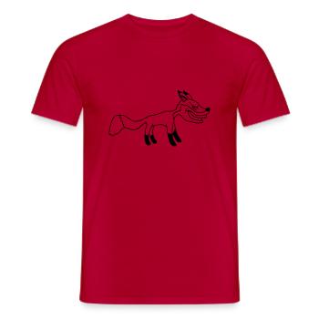 Renard, Mauvais œil, Dangereux, Renard roux, Animal sauvage - T-shirt homme - rouge - Devant - AI Model Male 178 dark (178cm)