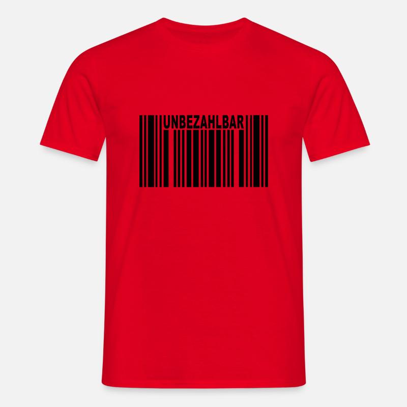 unbezahlbar barcode - Männer T-Shirt - Rot