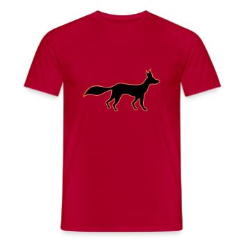 Fox Red Fox Wild Silhouette Outline Silhouette Red - Men's T-Shirt - red - Front - AI Model Male 178 dark (178cm)