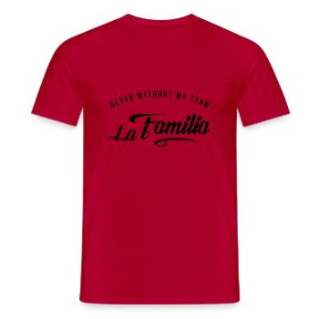 never without my familia - Männer T-Shirt - Rot - Vorne - AI Model Male 178 dark (178cm)