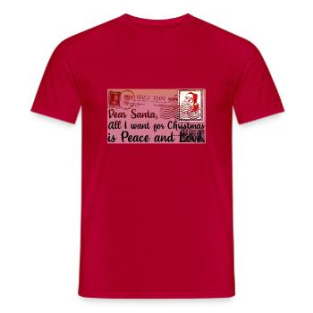 Xmas christmas santa claus nicholas naughty - Men's T-Shirt - red - Front - AI Model Male 178 dark (178cm)