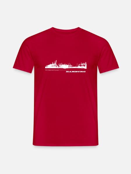 Hamburger Hafen - Männer T-Shirt - Rot