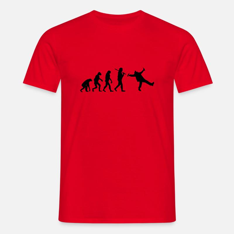 Evolution : Drunk - Männer T-Shirt - Rot