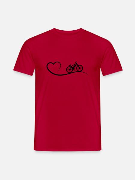 Herz und e-bike - - Männer T-Shirt - Rot