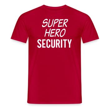 Super hero security dad mom daughter adult costume - T-shirt homme - rouge - Devant - AI Model Male 178 dark (178cm)