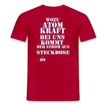 Atomkraft - Männer T-Shirt - Rot - Vorne - AI Model Male 178 dark (178cm)