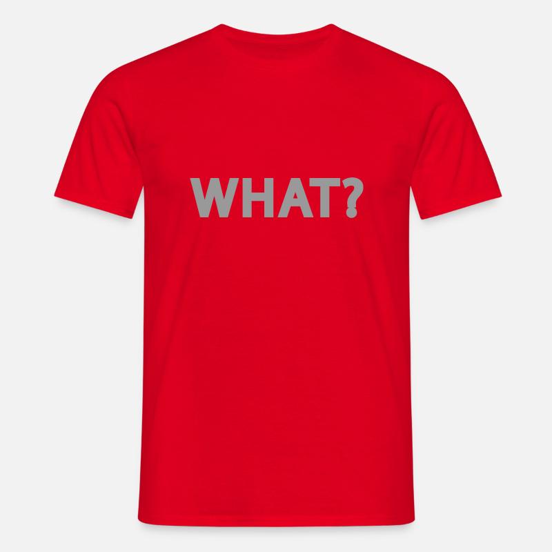 Hvad? Hvad? Hvordan? Brevtekst - tekst - T-shirt til herrer - rød