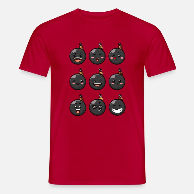 9 Weihnachtskugeln #9/10 Schwarz - Männer T-Shirt - Rot