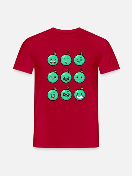 9 Weihnachtskugeln #5/10Türkis - Männer T-Shirt - Rot