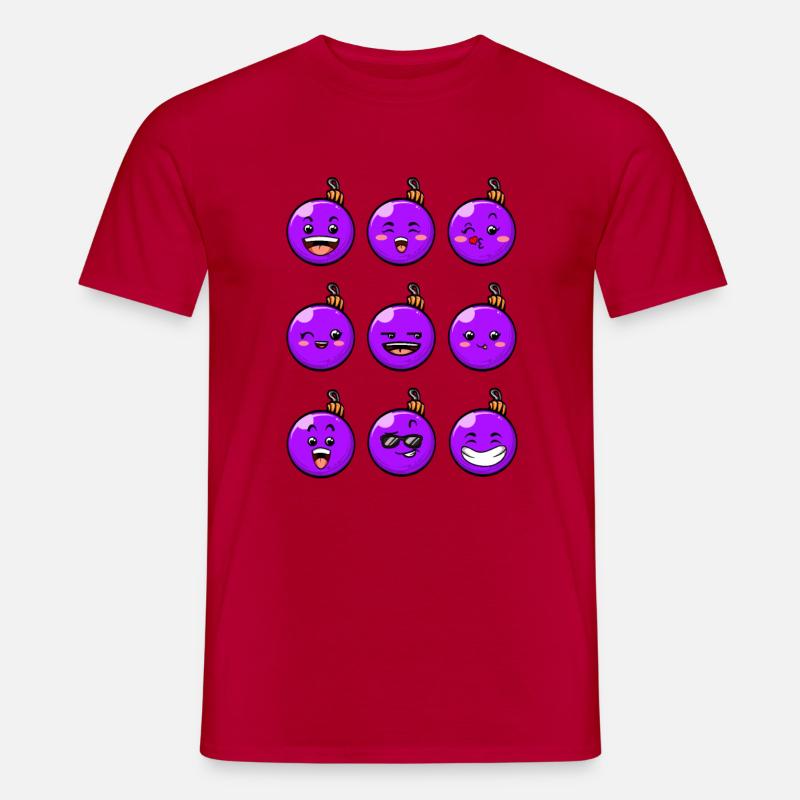 9 Weihnachtskugeln #8/10 Lila - Männer T-Shirt - Rot