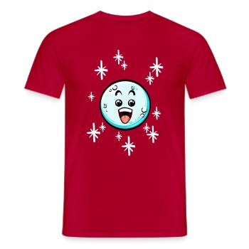Snowball with Christmas hat #3/9 - Men's T-Shirt - red - Front - AI Model Male 178 dark (178cm)