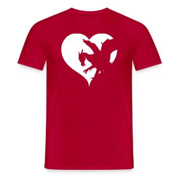 Drache Herz Drachen Fantasy - Männer T-Shirt - Rot - Vorne - AI Model Male 178 dark (178cm)