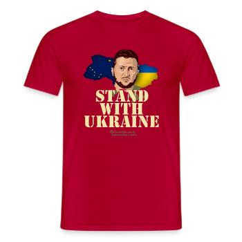 Ukraine Alaska Stand with Ukraine - Men's T-Shirt - red - Front - AI Model Male 178 dark (178cm)