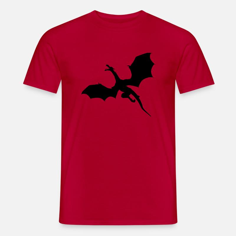 Fliegender Drache - Männer T-Shirt - Rot