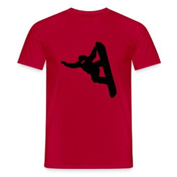 Snowboard - T-shirt homme - rouge - Devant - AI Model Male 178 dark (178cm)