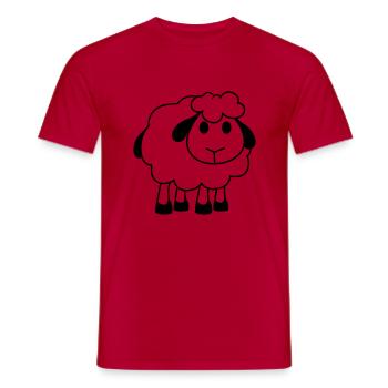 agneau bébé drôle petit mignon mignon bande dessin - T-shirt homme - rouge - Devant - AI Model Male 178 dark (178cm)