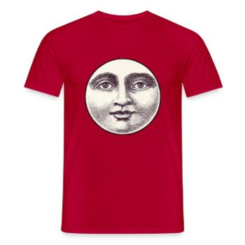 Visage lunaire du court métrage "Le voyage vers la lune" - T-shirt homme - rouge - Devant - AI Model Male 178 dark (178cm)