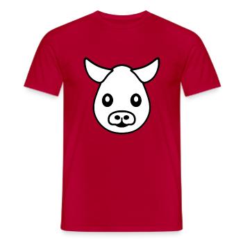Kuh süß Tier Bauernhof Tiere lustig Kühe neu 15 - Männer T-Shirt - Rot - Vorne - AI Model Male 178 dark (178cm)