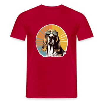 Basset 2 - Männer T-Shirt - Rot - Vorne - AI Model Male 178 dark (178cm)